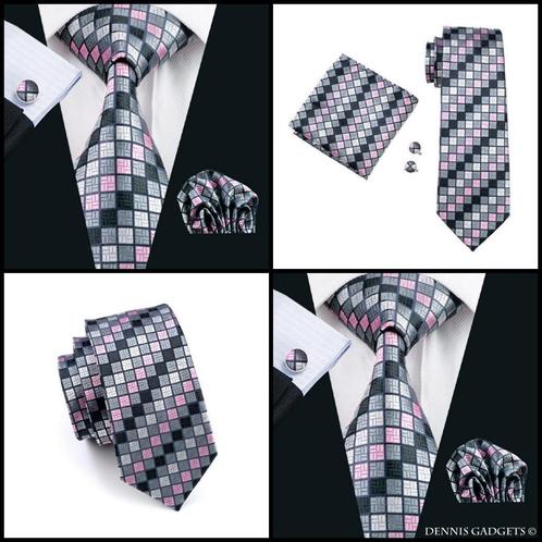 Dennis Gadgets: 100 % zijden stropdas ( 3 delig !! ) DG 0482, Kleding | Heren, Stropdassen, Nieuw, Met patroon, Roze, Ophalen of Verzenden