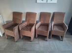 4 eetkamerstoelen op wielen, Huis en Inrichting, Stoelen, Ophalen, Gebruikt, Bruin, Vier