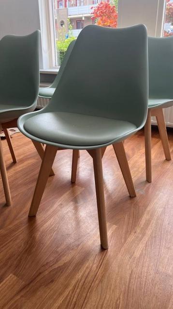 Eetkamerstoelen - 4 stuks - lichtgroen beschikbaar voor biedingen