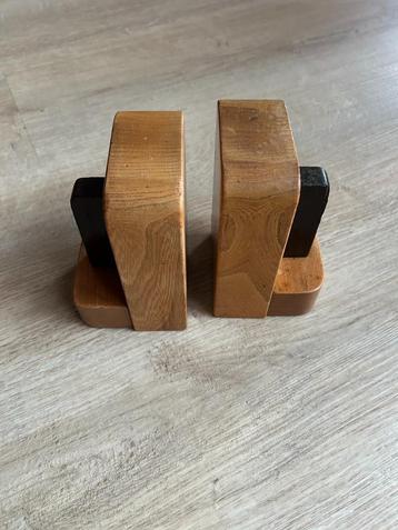 Art Deco Amsterdamse school boekensteunen hout vintage  beschikbaar voor biedingen