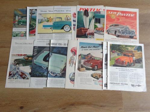 13 fraaie Amerikaanse auto advertenties (jaren 40 en 50), Boeken, Auto's | Folders en Tijdschriften, Zo goed als nieuw, Chevrolet