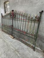Antiek dubbel hekken oud vol smeedijzeren, Tuin en Terras, Ophalen, Gebruikt, IJzer, Tuinhek