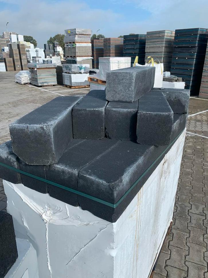 Getrommelde stapelblokken antraciet 30 & 60 cm partij, Tuin en Terras, Bielzen en Borders, Nieuw, Blok, Beton, Minder dan 25 cm