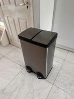 Prullenbak 60 liter rvs met 2 bakken, 40 liter of meer, Ophalen, Rvs, 50 tot 75 cm