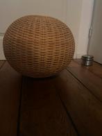 Vintage Rotan hanglamp  bol bolvormig lamp, Huis en Inrichting, Gebruikt, 25 tot 50 cm, Beige, Rond