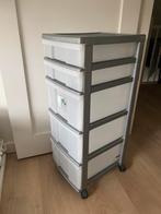 Plastic Iris 5 ladekast/ ladesysteem grijs op wielen, Huis en Inrichting, Kasten | Ladekasten, Ophalen, Gebruikt, 5 laden of meer
