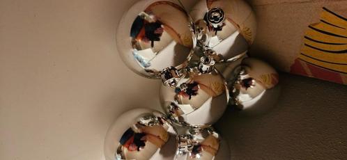 set 3 zilverkleurige kerstballen voor maar € 1,00, Diversen, Kerst, Zo goed als nieuw, Ophalen of Verzenden