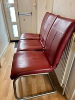Vier rode lederen Henders & Hazel eetkamerstoelen, Huis en Inrichting, Stoelen, Gebruikt, Leer, Ophalen of Verzenden, Vier