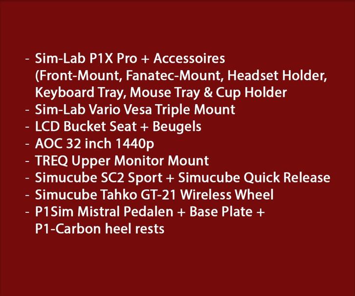Complete Simrig – Sim-Lab, Simucube, P1Sim, Triple Screens, Spelcomputers en Games, Spelcomputers | Overige Accessoires, Zo goed als nieuw