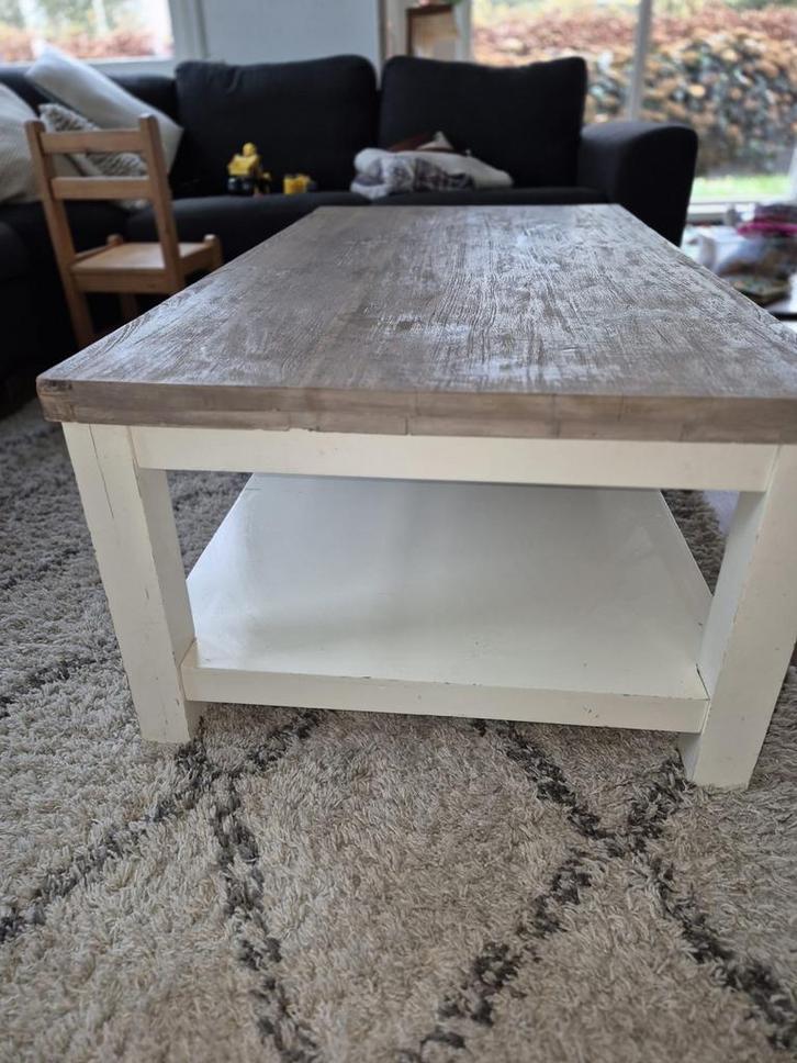 Bijzettafel of koffietafel, Huis en Inrichting, Tafels | Bijzettafels, Gebruikt, Vierkant, 45 tot 60 cm, 55 tot 75 cm, Hout, Ophalen