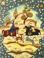 Oosters schilderij met jachttafereel, Ophalen of Verzenden