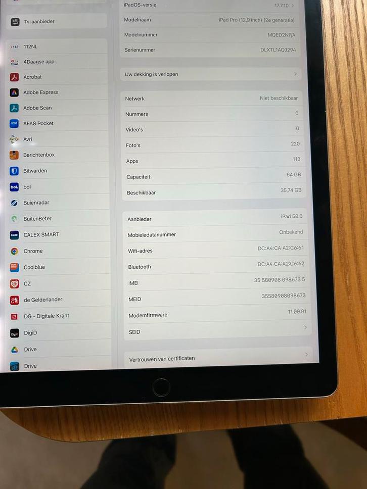iPad Pro 12.9 inch. 2e generatie 2017, Computers en Software, Apple iPads, Zo goed als nieuw, Apple iPad Pro, Wi-Fi, 12 inch, 64 GB