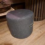 Poef Riverdale antraciet, Huis en Inrichting, Banken | Voetenbanken en Poefen, Ophalen, Minder dan 50 cm, Rond, Minder dan 50 cm