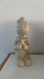 Beeldje biddend meisje, polystone (?) 15 cm hoog, 325 gram, Verzamelen, Ophalen of Verzenden, Zo goed als nieuw, Mens