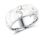 Mooie 925 sterling zilveren ring met bloemen en zirkonen, Nieuw, Met edelsteen, 17 tot 18, Ophalen of Verzenden