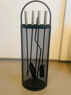 Zwarte openhaardset - Strak design, Huis en Inrichting, Kachels, Ophalen of Verzenden, Gebruikt, Hout, Houtkachel