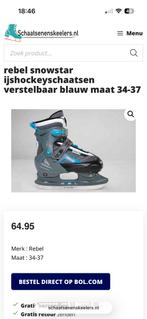 rebel schaatsen 34-37, Ophalen of Verzenden, Zo goed als nieuw, IJshockeyschaatsen, Nijdam