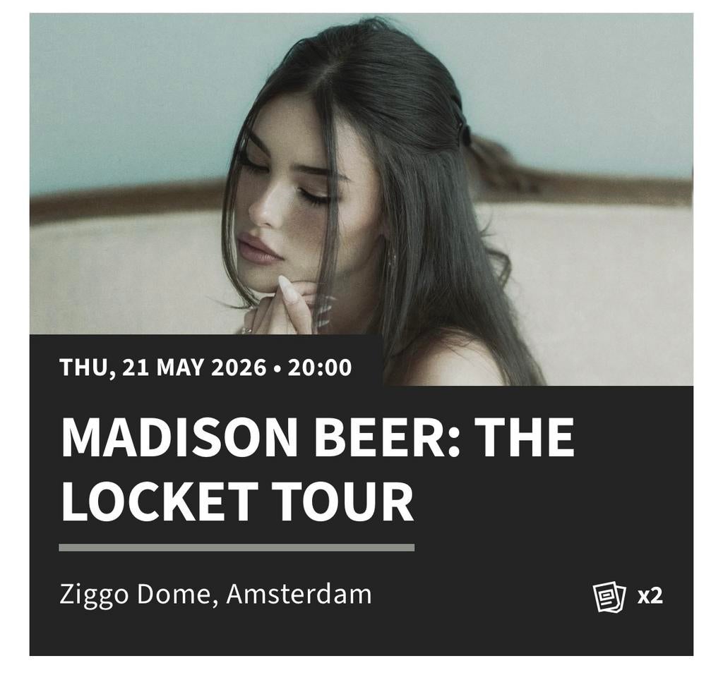 MADISON BEER - THE LOCKET TOUR 2x TICKETS STAANPLAATSEN, Tickets en Kaartjes, Concerten | Pop, Twee personen, Oktober