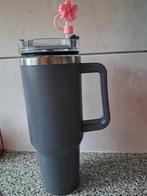 Grote ijzeren grijze beker met roze stop dopje. Vaste prijs., Ophalen of Verzenden, Nieuw