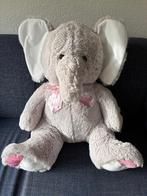 Grote knuffel olifant grijs met wit roze accenten Nicky Toy, Ophalen, Zo goed als nieuw, Olifant