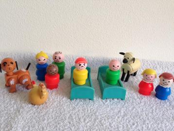 💚12 Vintage FISHER-PRICE Poppetjes/Figuren/Bedjes jaren 80. beschikbaar voor biedingen