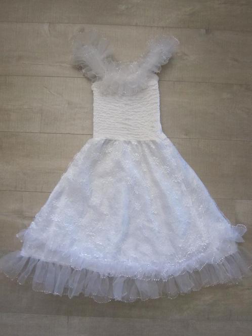 Witte en roze feestjurk-prinses-bruidsjurkje-dansjurk mt 128, Kinderen en Baby's, Carnavalskleding en Verkleedspullen, Nieuw, Meisje