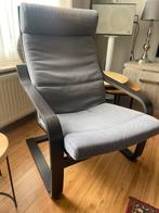 Relaxfauteuil met grijze bekleding, Ophalen, Gebruikt, Klassiek, 75 tot 100 cm
