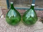 Gistfles vaas eco planten bloemen groen Italië glas, Tuin en Terras, Ophalen of Verzenden, Zo goed als nieuw