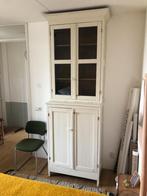 Brocante buffetkast hout wit 2-delig, Ophalen, Met plank(en), Gebruikt, 50 tot 100 cm