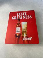 Reclamebord Budweiser bier logo, aluminium, afm 40x50 cm, Ophalen of Verzenden, Nieuw, Reclamebord