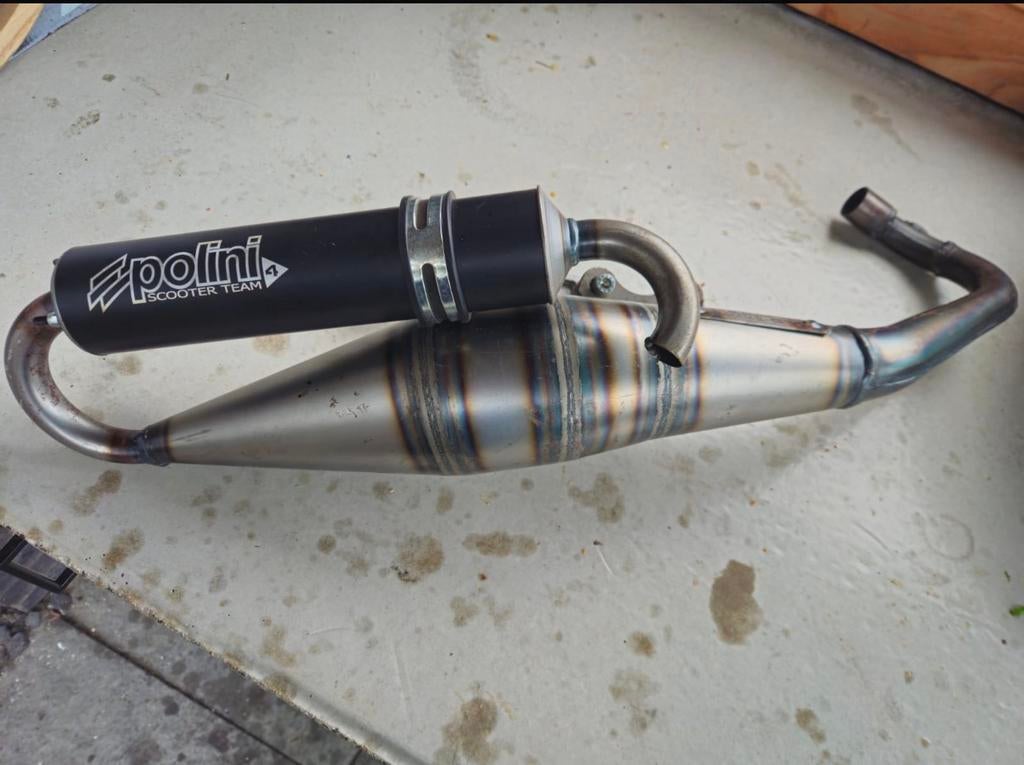 terugloop uitlaat polini, Fietsen en Brommers, Brommers | Tuning en Styling, Zo goed als nieuw, Ophalen