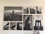 9 schilderijen Brooklyn Bridge, Ophalen, 125 cm of meer, Zo goed als nieuw, Schilderij