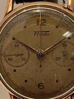 Vintage Fludo Chronograph 18 Karaat Goud Horloge Handopwind, Overige merken, Met bandje, Polshorloge, 1930 tot 1960