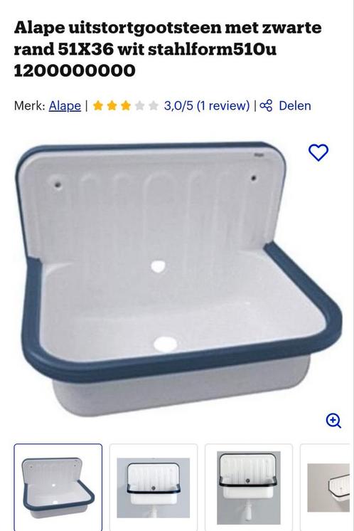 Alape uitstortgootsteen zwart rand 51x36, Doe-het-zelf en Verbouw, Sanitair, Nieuw, Wastafel, Ophalen