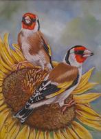 schilderij puttertjes met GRATIS lijst - origineel cadeau, Ophalen of Verzenden