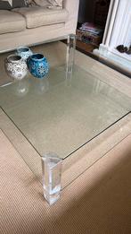 Glazen salontafel 100x100 cm - MOET WEG, 50 tot 100 cm, Minder dan 50 cm, Glas, Gebruikt