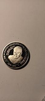Churchill Herdenkingsmunt WO II Slag om Berlijn., Ophalen of Verzenden, Overige landen, Losse munt, Zilver