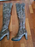 Van der Assem ANGL overknee laarzen mt 39 slangenprint, Kleding | Dames, Schoenen, Ophalen of Verzenden, Zo goed als nieuw, Bruin