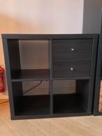Ikea Kallax 2x2 met lades - Zwartbruin, Ophalen, Gebruikt, 50 tot 100 cm, Met lade(s)