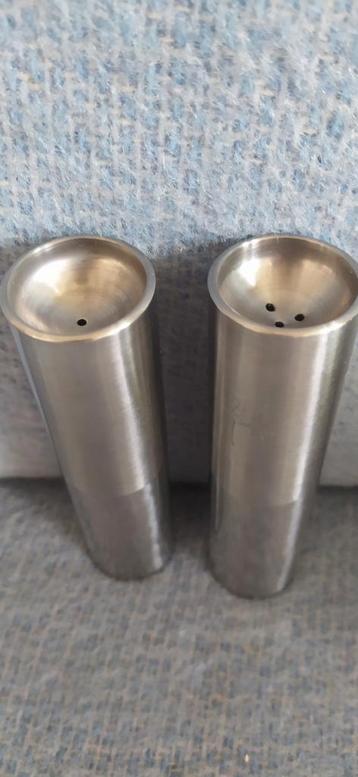 Mid Century RVS peper&zout stel, Deens, 1960's beschikbaar voor biedingen