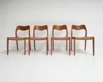 Set van 4 Niels Otto Moller stoelen, 1950's, Riet of Rotan, Gebruikt, Bruin, Design