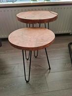 Houten Bijzettafels - Set van 2, Huis en Inrichting, Minder dan 55 cm, Gebruikt, Hout, Ophalen