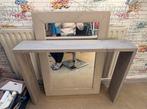 Kappersstoel, spiegel & tafeltje - nette set!, Huis en Inrichting, Stoelen, Ophalen, Zwart, Zo goed als nieuw, Metaal