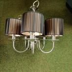 Stijlvolle kroonluchter met zwarte lampenkappen, Ophalen of Verzenden, Zo goed als nieuw, Metaal, Modern