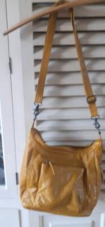 Leren okergele tas, Sieraden, Tassen en Uiterlijk, Tassen | Damestassen, Ophalen of Verzenden, Zo goed als nieuw, Bruin