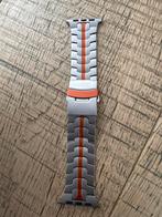 Stalen Apple Watch Band - Zilver & Oranje, Ophalen of Verzenden, Zo goed als nieuw, Zilver, Staal