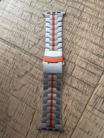 Stalen Apple Watch Band - Zilver & Oranje beschikbaar voor biedingen
