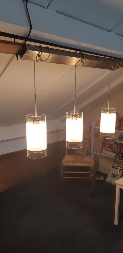 Lamp, Huis en Inrichting, Lampen | Hanglampen, Gebruikt, 50 tot 75 cm, Glas, Ophalen