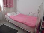 Junior bed 160x80 gietijzer wit incl. matras en beddengoed, Ophalen, Zo goed als nieuw, 140 tot 160 cm, 70 tot 85 cm