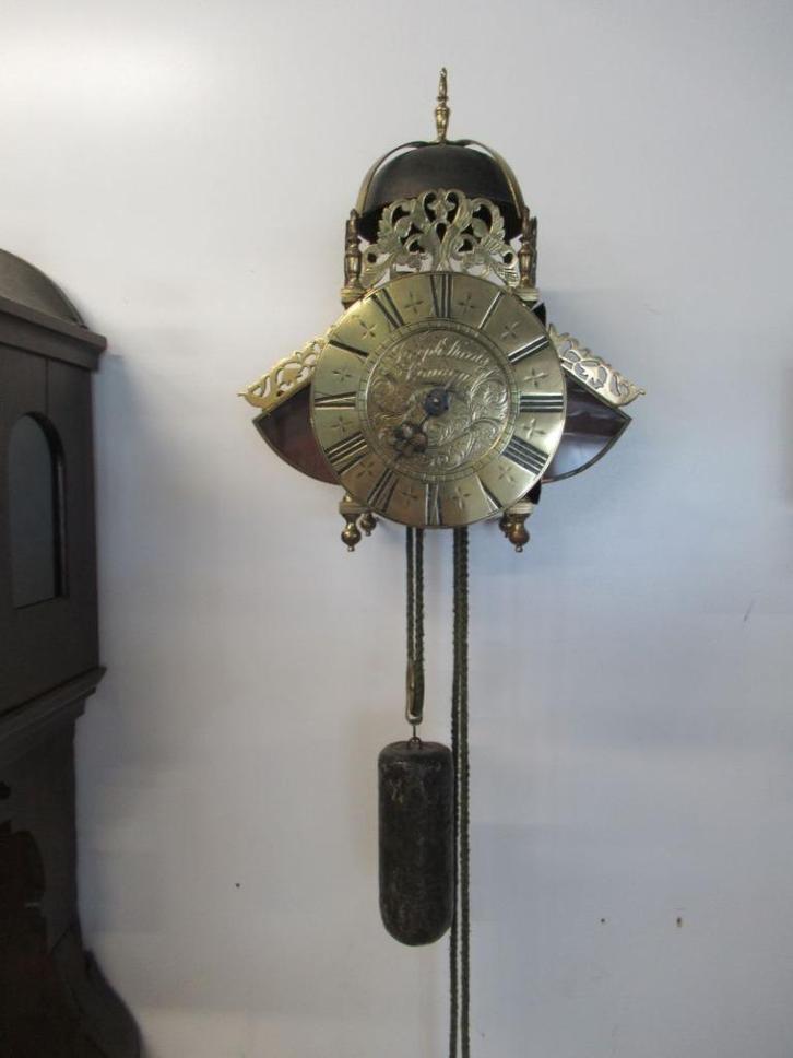 Oer 11258 grote 18e eeuwse wing lantaarnklok "Davis London", Antiek en Kunst, Antiek | Klokken, Ophalen